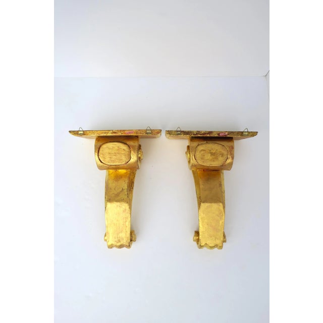 Italian Gold Gilt Giltwood Wall Shelves Acanthus Leaf Design, Pair For Sale - Image 12 of 12