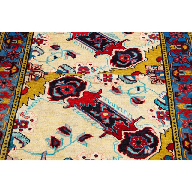 1960s 1960s 1960s Multicolor Persian Shiraz Wool Rug With Allover Pattern For Sale - Image 5 of 7