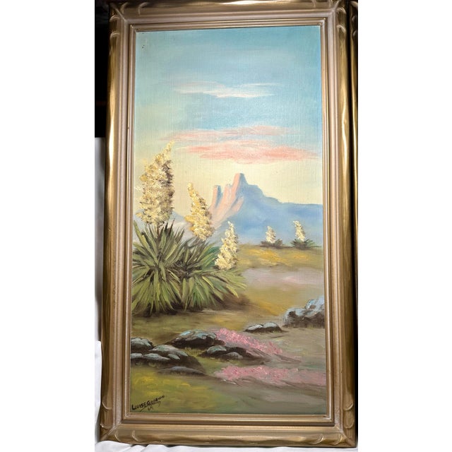 An exceptional, flawlessly preserved true sequential pair of original mid-century modern oil paintings on canvas. Signed...
