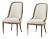 Walnut Art Deco Style Upholstered Dining Chairs- Set of 2 For Sale