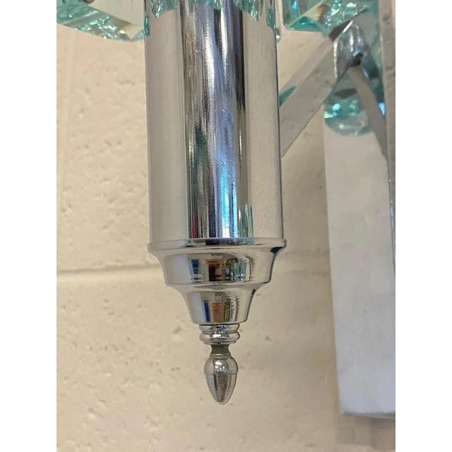 Wall Lights with Chromed Steel Frame from Cristal Art, 1970s, Set of 2 For Sale - Image 6 of 13