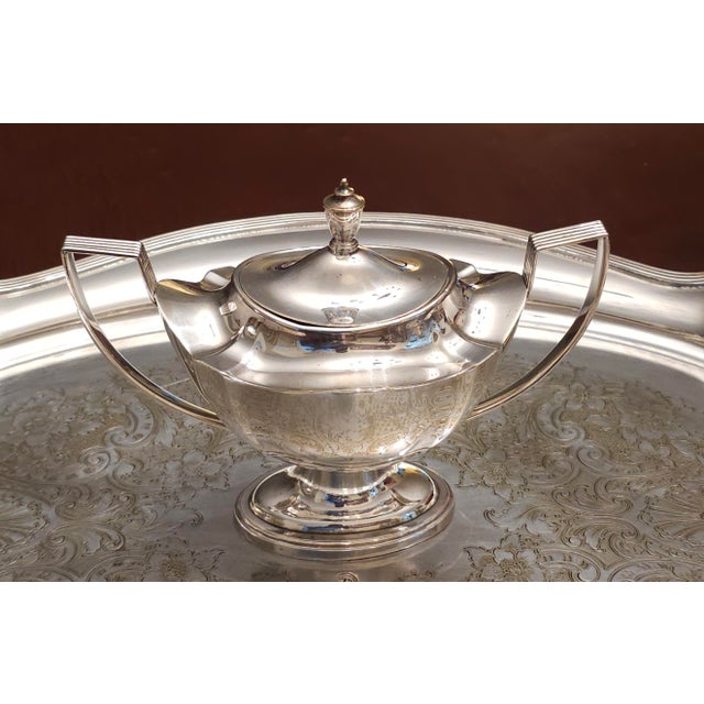1910s Gorham 'Plymouth' Pattern Five Piece Silver Plate Tea Service - Set of 5 For Sale - Image 10 of 16