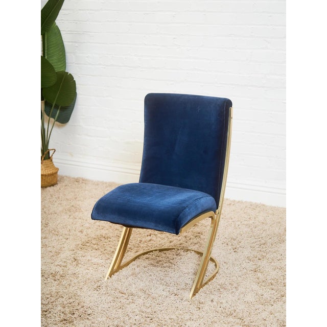 Mid-Century Navy Blue Chairs Set of Six For Sale - Image 4 of 7