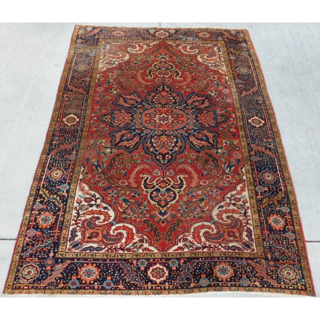 Antique Persian Heriz Rug 11'x 8'3" For Sale - Image 13 of 13