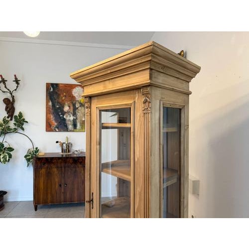 Wood Rustic Farmhouse Display Cabinet in Natural Wood For Sale - Image 7 of 12