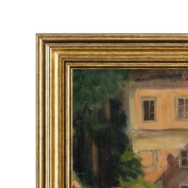 Painting - António José da Costa. "Landscape with Classical Building". Oil on cardboard glued to canvas. Signed and dated...