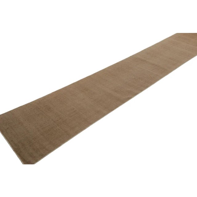 2010s Rug & Kilim’s Modern Textural Extra-Long Runner Rug in Beige-Brown & Cream Tones For Sale - Image 5 of 8
