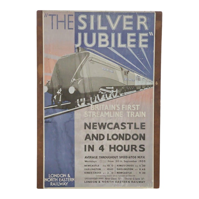 1968 Reproduction Poster of the Silver Jubilee - Britain's First Streamline Train 1935 For Sale