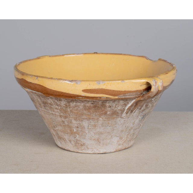 French Yellow Glazed Terracotta Tian or Grésale Bowl For Sale - Image 4 of 11