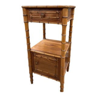 Antique French Faux Bamboo Side Table For Sale