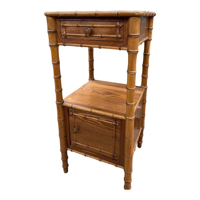 Antique French Faux Bamboo Side Table For Sale