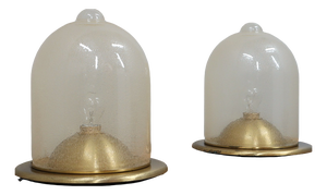 Dome Lamps in Pulegoso Glass and Gilded Brass from La Murrina, 1970s, Set of 2