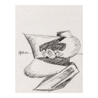 Seymour Lipton Sculpture Study Sketch, 1980 For Sale