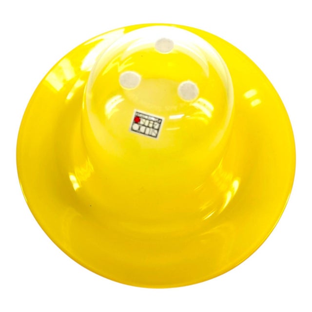 Yellow Art Glass Bowl with Flower Frog Insert from Studio Åhus, Sweden, 2008 For Sale - Image 4 of 9