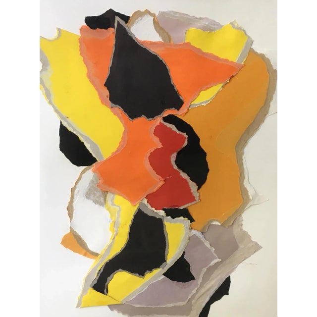 Mid-Century Modern Abstract Painting - Paper Assemblage Collage For Sale - Image 3 of 6
