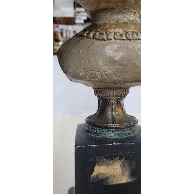 Antique Terracotta Italian Signed Pierra Pair of Boy & Girl Sculpture Bust Statues Italy For Sale - Image 12 of 12