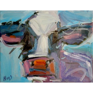 Abstract Cow (Purple) Oil Painting Original Art For Sale