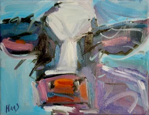 Abstract Cow (Purple) Oil Painting Original Art
