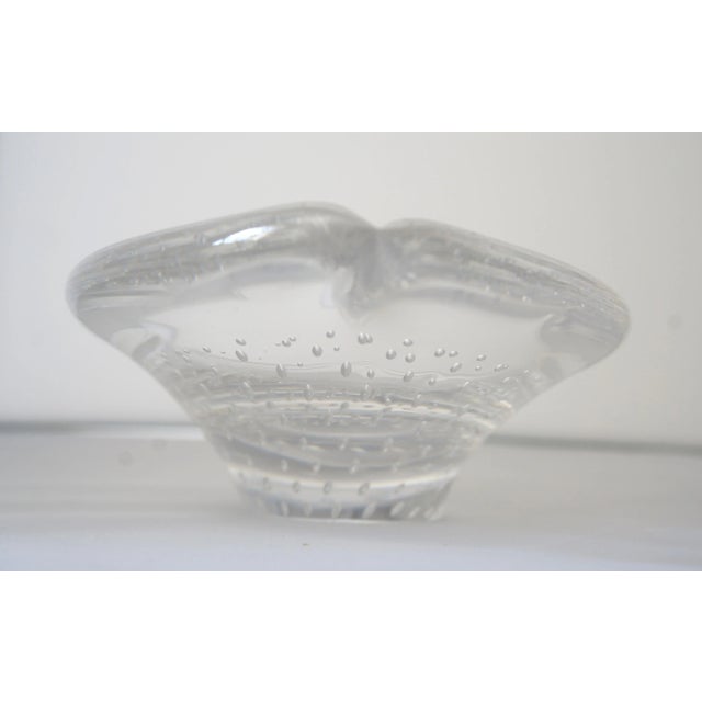 Kosta Boda Crystal Fish Dish Bowl Bucccilante Controlled Bubbles and Smiling Face For Sale In Miami - Image 6 of 13