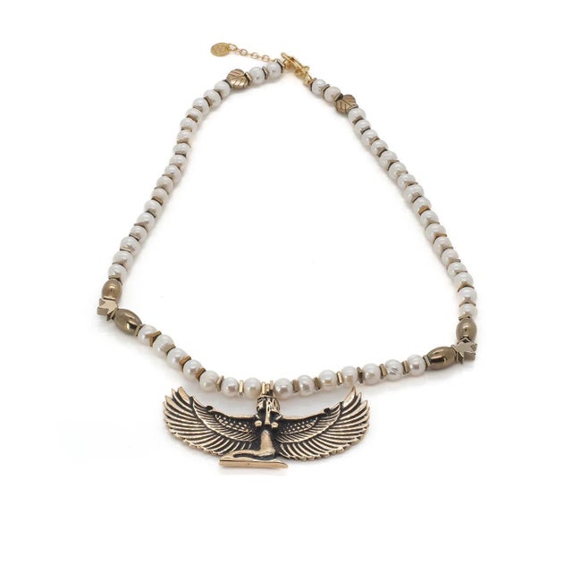 Contemporary White Isis Goddess Necklace For Sale - Image 3 of 8