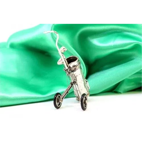 Perfect Silver Golf Cart with Three Clubs For Sale - Image 4 of 7