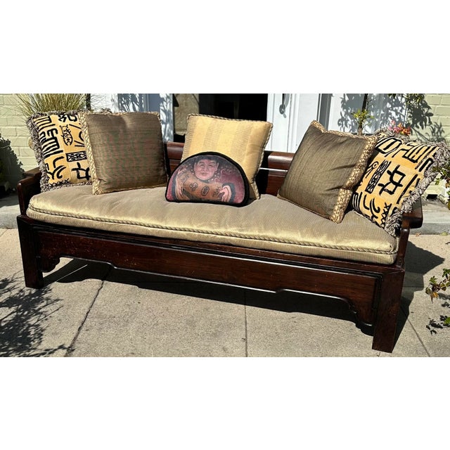 Antique Chinese Rosewood Sofa Settee Custom Designer Pillows Chairish