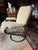 Gold 1970s Stressless Lounge Chair and Footstool in the Style of Ekorness Stressless For Sale - Image 8 of 12