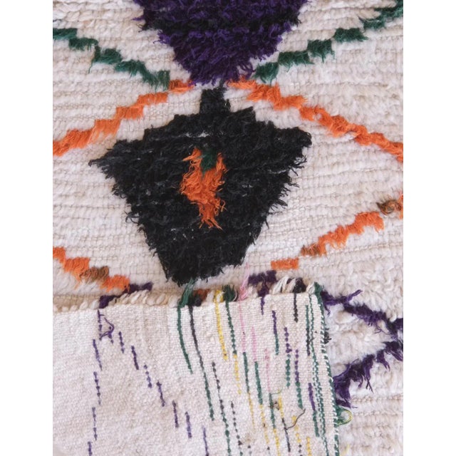 Beige 1990s Colorful Azilal Wool Rug - 5.6 X 2.6 Ft For Sale - Image 8 of 8