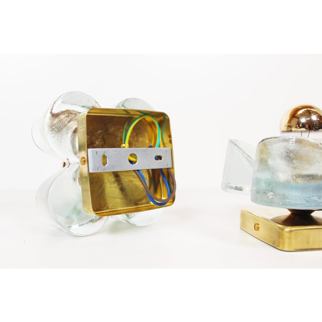 1970s Brass and Glass Wall Lamps from Sische, 1970s, Set of 2 For Sale - Image 5 of 7