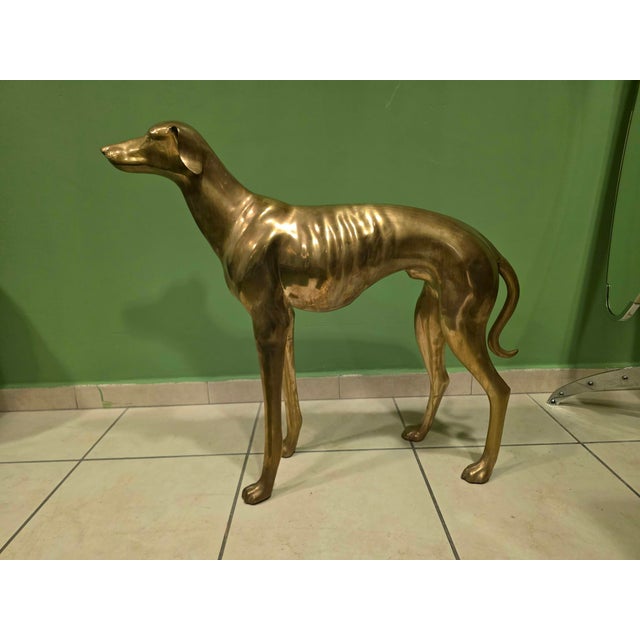 Brass Greyhound Sculpture, 1920s For Sale - Image 11 of 18