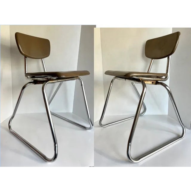 Pair of Mid-Century Kids Virco Chrome School Chairs For Sale - Image 13 of 13