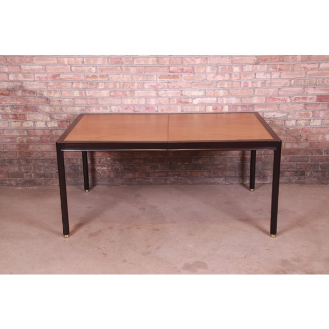 Brown Harvey Probber Teak and Ebonized Mahogany Extension Dining Table, Newly Refinished For Sale - Image 8 of 13