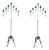 Pair of Vintage Gothic Style Freestanding Adjustable Wrought Iron Candelabras For Sale
