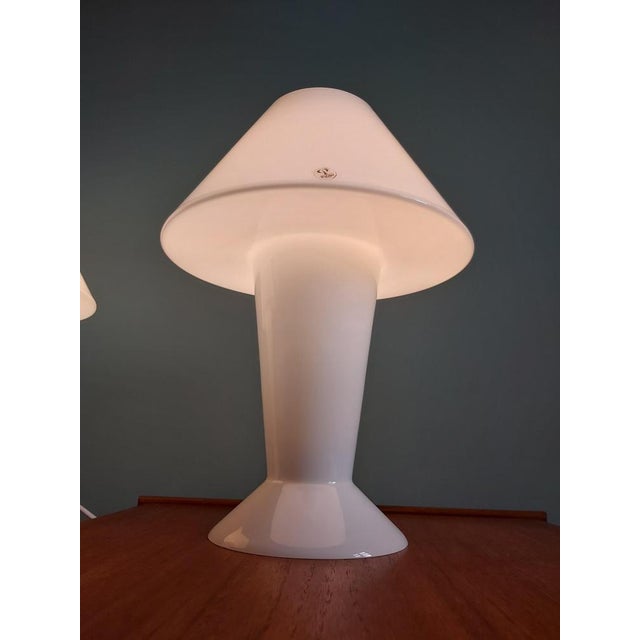 White Mushroom Lamps in Opaline from Peill & Putzler, Set of 2 For Sale - Image 8 of 18