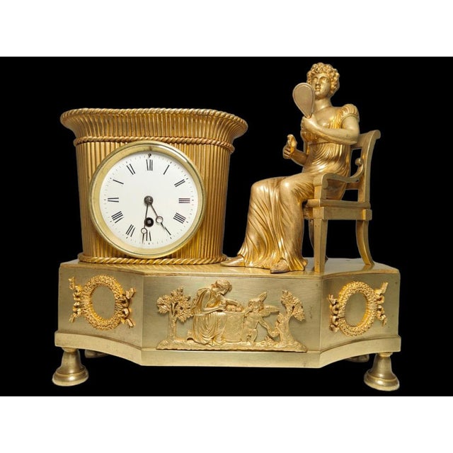 19th Century Empire Bronze Clock For Sale - Image 10 of 14