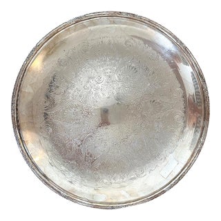Silver Plated Pedestal Tray For Sale