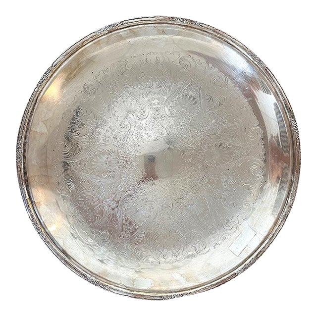 Silver Plated Pedestal Tray For Sale