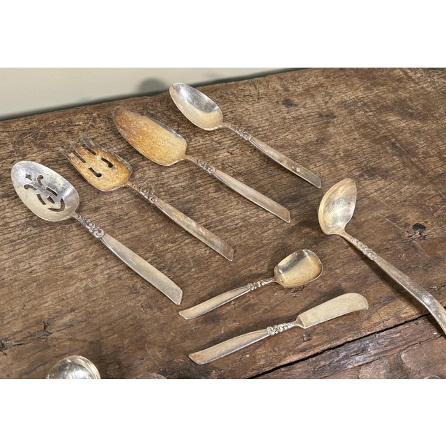 Silver Plate Flatware South Seas by Community With Serving Pieces - Service for 8 For Sale - Image 9 of 10