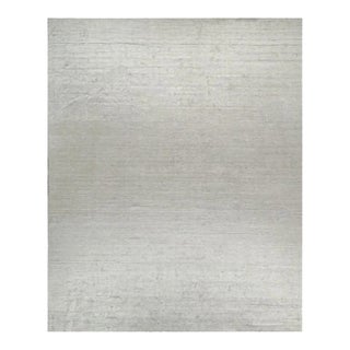 2010s Rug & Kilim’s Modern Rug in Solid Gray and Off-White Striae - 13x16 For Sale