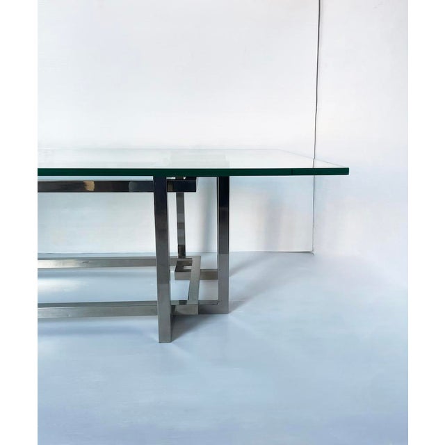 Coffee Table in Glass and Metal For Sale - Image 5 of 9