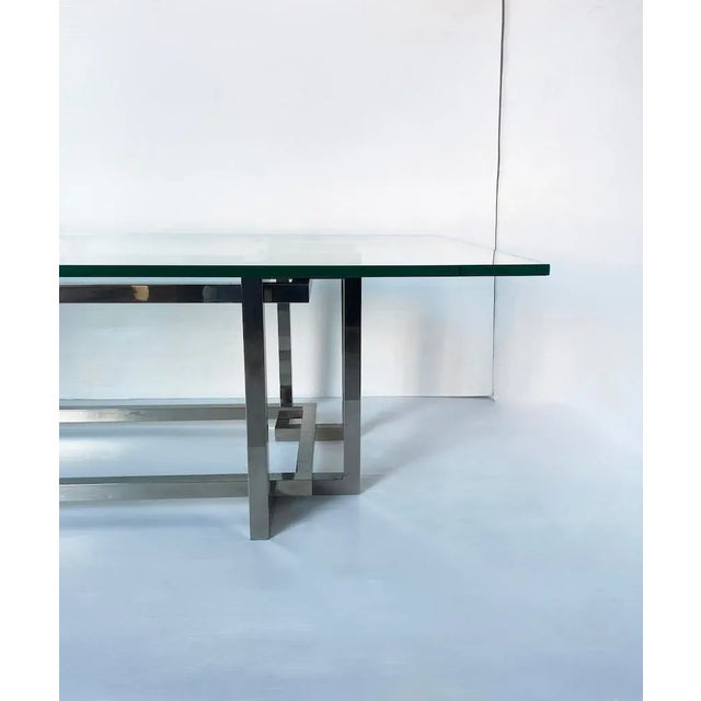 Coffee Table in Glass and Metal, 1970s For Sale - Image 5 of 9