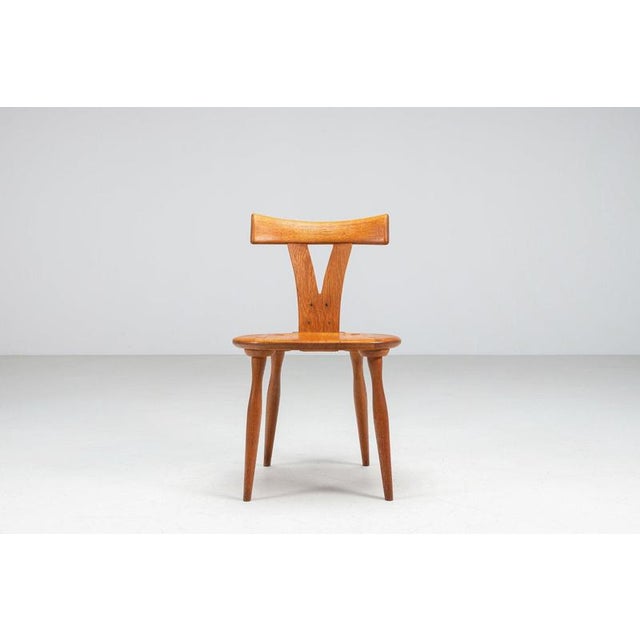 Brown Vintage Scandinavian Dining Chairs in Oak, Sweden, 1960, Set of 4 For Sale - Image 8 of 14