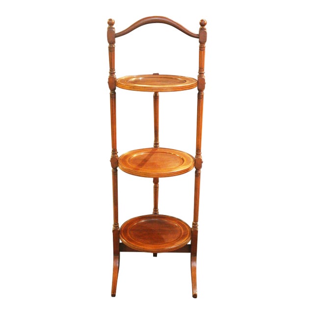 Circa 1885-1905 English Sheraton Revival Tilting Muffin Stand For Sale