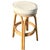 1950s Rattan Double Strand Arched Barstool With Ivory Upholstered Plush Seat, Pair For Sale - Image 5 of 12