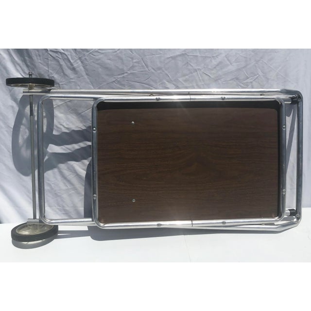 Mid-Century Modern 1950s Aluminum Folding Bar Cart For Sale - Image 3 of 8