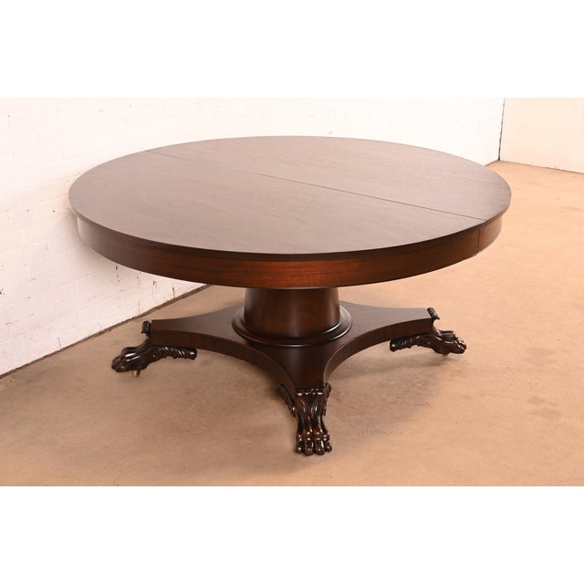 R. J. Horner & Co. R. J. Horner Style Antique Victorian Mahogany Pedestal Extension Dining Table With Lion Paw Feet, Newly Refinished For Sale - Image 4 of 14