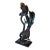 Large Sculptural Tropical Parrot Figure | Patinated Bronze-Tone Bird Sculpture For Sale