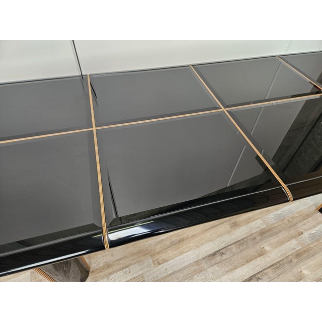 Extendable Dining Table by Pierre Cardin in Black Lacquered Wood, 1970 For Sale - Image 13 of 18