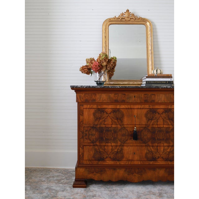 Louis Philippe 19th C Louis Philippe Burlwood Commode For Sale - Image 4 of 14