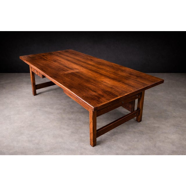 Brazilian Modern Rosewood Desk With Dual Drawers — Brazil, 1960s For Sale In New York - Image 6 of 15